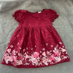 OshKosh B'gosh Burgundy Floral Dress 18 mos.